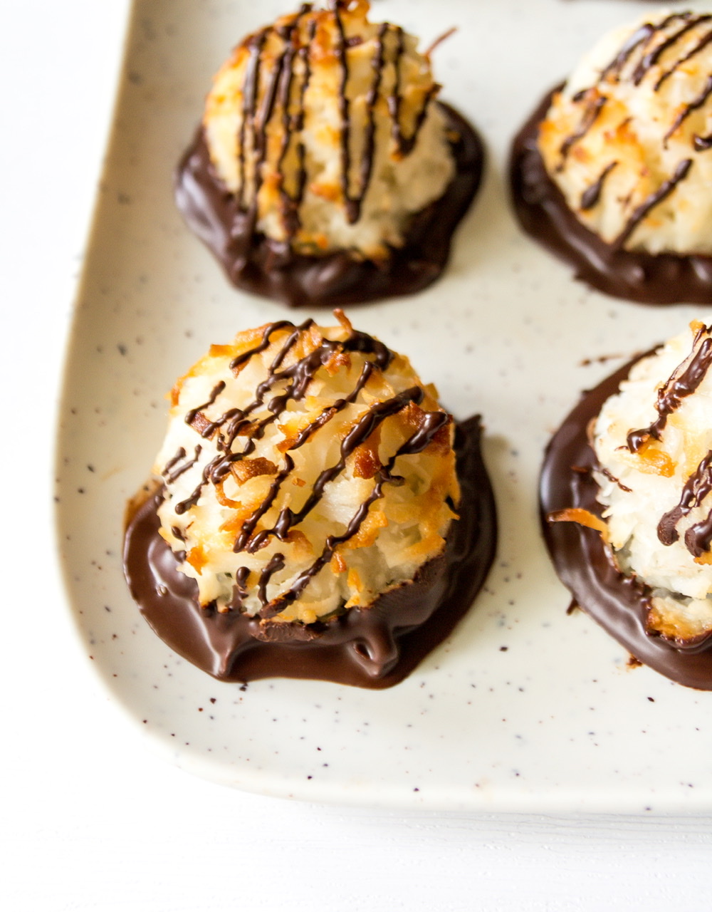 Chocolate Dipped Coconut Macaroons
